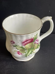 TAZA DE CAFÉ ROYAL ALBERT Bone China Highland Thistle de colección hecha en Inglaterra - Imagen 1 de 4