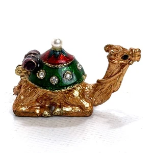 Vintage Schmuck Kamel Mini Schmuckschatulle 1 Zoll hoch x 1,5 lang - Bild 1 von 6