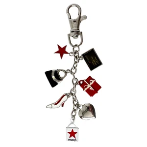 Macy Kaufhaus Taschenanhänger Schlüsselanhänger Clip mit sieben Sammlerstück Charms - Bild 1 von 10