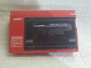 Vintage UNISEF Z-1 Walkman Stereo Cassette Player Red- Parts Only - Picture 1 of 12