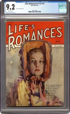 Life's Romances Pulp Jun 1941 Vol. 1 #1 CGC 9.2 4451113002 Foto 1 de 3