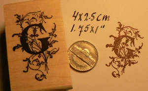 Monogram Letter G rubber stamp  WM P41 - Picture 1 of 2
