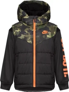 Nike Little Kids Black / Camouflage Puffer Jacket Size 3T - Picture 1 of 4