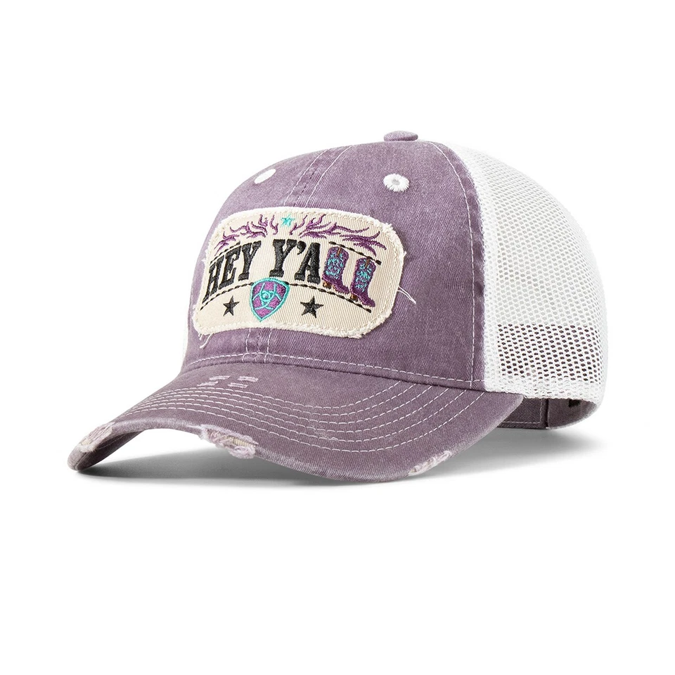 Ariat Western Hat Womens Cap Patch Embroidered Hey Yall Logo Purple A300084878