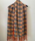 $770 Burberry Vintage Check Two-tone Cashmere Scarf 200 X 60 Cm