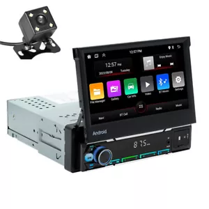 1Din Car Stereo Radio Player BT GPS WIFI CarPlay Android Auto Mirror Link Camera - Picture 1 of 24
