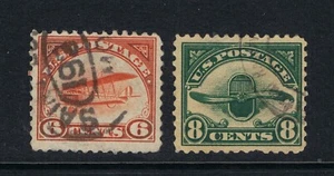 MUY ASEQUIBLE SCOTT #C1 C4 JUEGO USADO DE 2 SELLOS DE CORREO AÉREO DE EDICIÓN TEMPRANA #19285 - Imagen 1 de 2