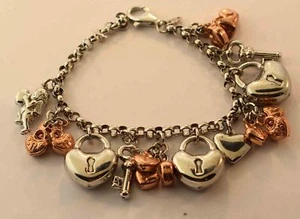 NOMINACIÓN - PULSERA PLATA ESTERLINA TONO ORO ROSA / ITALIA - Imagen 1 de 4