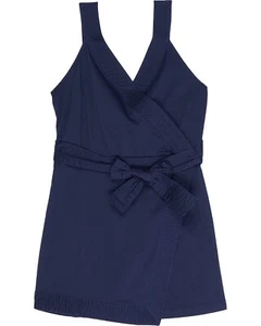 NORDSTROM HABITUAL Girl's Mock Wrap Romper (Big Kids) Navy - Picture 1 of 4