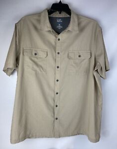 Croft & Borrow Button Up Shirt Quick Dry 02 Beige Vented Fishing Mens, Size XXL