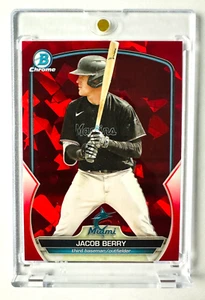 Bowman 2023 cromo zafiro Jacob Berry rojo refractor Prospect RC #5/5 ¡Marlins! - Imagen 1 de 3
