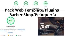 Diseño Web Barber Shop Peluquería, Pack WordPress plantilla y plugin Configurado