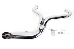 FXD 2:1 Lake Side Pipe Exhaust Chrome fits Harley Davidson - Picture 1 of 2