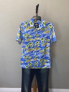 Corona Extra Floral Hawaiian SHORT SLEEVE BTN UP SHIRT Small S - Picture 1 of 6