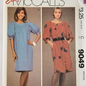Vintage 80s McCalls Pattern 9049 Pullover Muumuu Dress Pockets Sz XS Uncut - Picture 1 of 2
