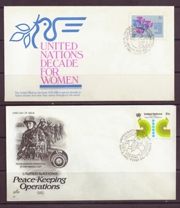 United Nations, First Day Covers, Decade for Women & Peace-Keeping Operations, 1 - Picture 1 of 1