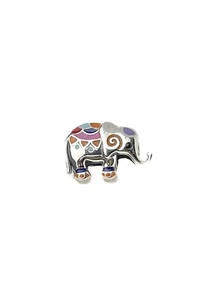 Sterling Silver 925 European Enamel Vibrant Happy Festive Elephant Charm 🐘 - Picture 1 of 5