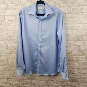 Camicia uomo Michael Kors con bottoni taglia 16 34/35 blu vestibilità slim - Foto 1 di 6
