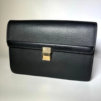 Dunhill Segundo Bolso Clutch Cuero Color Negro Rectángulo Artículos de moda... - Imagen 1 de 4