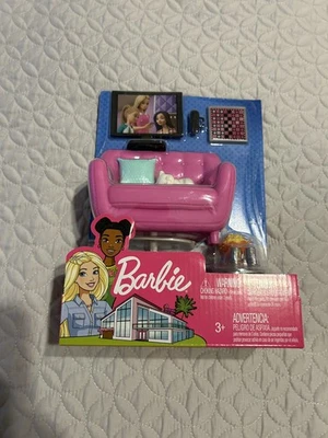 Muebles de interior Barbie - Juego de sala de estar con accesorios de sofá TV para gatitos 2018 Foto 1 de 4