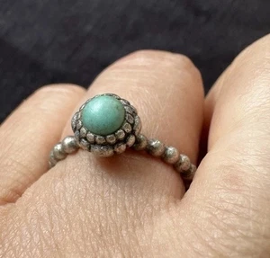 Anillo S925 ALE 50 Plata Esterlina Pandora Burbuja Turquesa-Reino Unido Talla J Necesita Limpio - Imagen 1 de 5