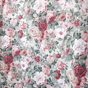 Croscill Arbor Rose Floral Fabric Shower Curtain 71" X 74" L Cabbage Roses Green - Picture 1 of 12