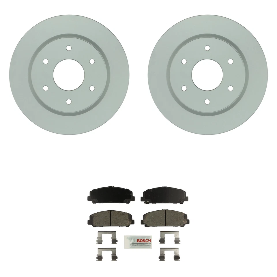 Kit de pastillas de freno de disco de cerámica azul rotores Quietcast delanteros Bosch para Nissan Armada Foto 1 de 1