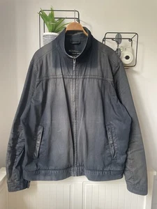 Vintage Jacket Full Zip Workwear Classic Sun Faded Navy Blue Canvas Men’s XL - Picture 1 of 9