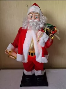 2ft Vintage 24" Animated Fiber Optic Santa Claus -musical-Great condition! - Foto 1 di 15