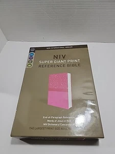 NIV, Super Giant Print Reference Bible, Leathersoft, Pink, Red Letter Edition... - Picture 1 of 8