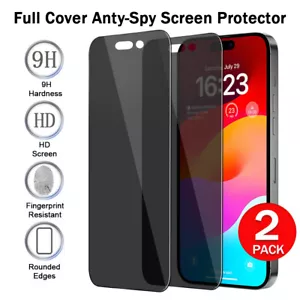 For iPhone 15 14 Pro Max 13 12 Privacy Anti-Spy Tempered Glass Screen Protector - Picture 1 of 200