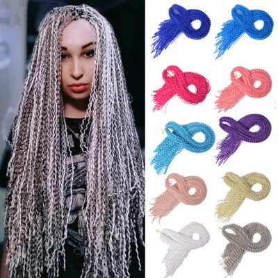 28" Small Micro Box Braid Thin Zizi Braids Curly Crochet Braiding Hair Extension - Image 1 of 4