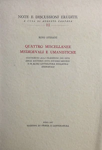(Storia Medioevo) R. Aversani -QUATTRO MISCELLANEE MEDIOEVALI E UMANISTICHE - Imagen 1 de 1