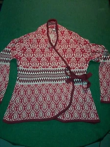 ❤️ Indiska XL 44 46 Traumhafter Wickelpullover Wickeljacke in Rot - Bild 1 von 8