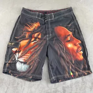 Bob Marley Dragonfly Board Shorts Men 38 Multicolor Zion Lion Swim Trunk Vintage - Picture 1 of 8