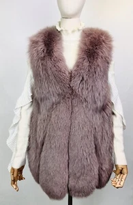 New Women's Genuine Fox Fur Vest Size XXS-S Bust 35.5'' - 37.5'' - Picture 1 of 20