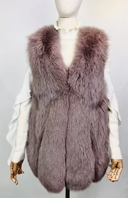 New Women's Genuine Fox Fur Vest Size XXS-S Bust 35.5'' - 37.5'' - Image 1 of 4