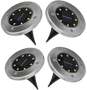PREMIUM-PACK MIT 4 SUPERHELLEN SOLARBETRIEBENEN LED-GARTEN-BODENBELÄGENLEUCHTEN - Bild 1 von 8