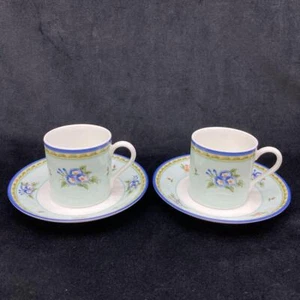 TIFFANY Cup Saucer Morning Glory Set of 2 No Box - Picture 1 of 9