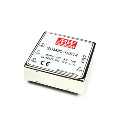 1 x Convertidor MEAN WELL DC/DC SDM30-12S12 / Entrada DC 9,2-18V Salida DC 12V 2,1A Foto 1 de 2