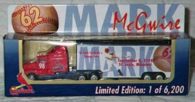 1998 MLB St. Louis Cardinals Mark McGwire 62 Home Run Matchbox Style Transporter - Image 1 of 2