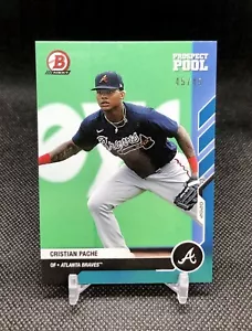 2020 Bowman Prospect Pool Cristian Pache /49 BLUE Parallel SP RC No. PP-4 INVEST - Picture 1 of 12