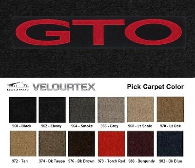 Lloyd Mats Velourtex Pontiac GTO Red on Black Front Floor Mats (1966-2006)  Foto 1 de 4