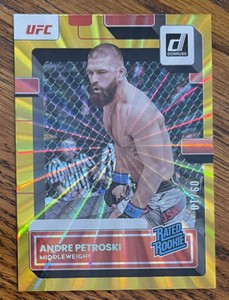 2023 Panini Donruss UFC ANDRE PETROSKI Gold SSP LASER 9/10 RC Rookie Card