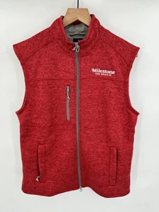 JOHNNIE-O Wes Full Zip Fleece Weste Rot Größe Medium Golf Preppy Freizeit - Bild 1 von 7