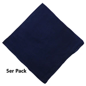 Halstücher 5er Pack schwarz 50 x 50 cm PORTOFREI Baumwolle Einfarbig Uni Tuch - Picture 1 of 1