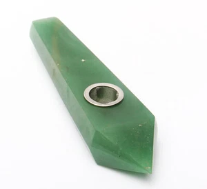 1Pc Natural Aventurine Reiki Gemstone smoke pipe Crystal Quartz Healing Decorate - Picture 1 of 9