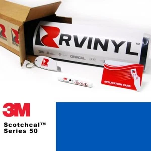 3M 50 Scotchcal Azure Blue 84 Vinyl Film Craft Sign Plotter Hobby DIY Sheet Roll - Picture 1 of 9