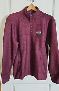 Pullover Eddie Bauer Calce Clásico Granate Cálido Polar Bolsillos Para Hombre Talla Pequeña  - Imagen 1 de 9