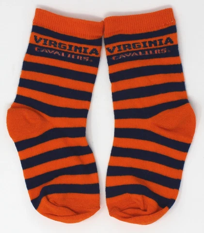 Virginia Cavaliers NCAA Striped 1/4 Quarter Kids Youth Socks *Toddler 3-8 Cover